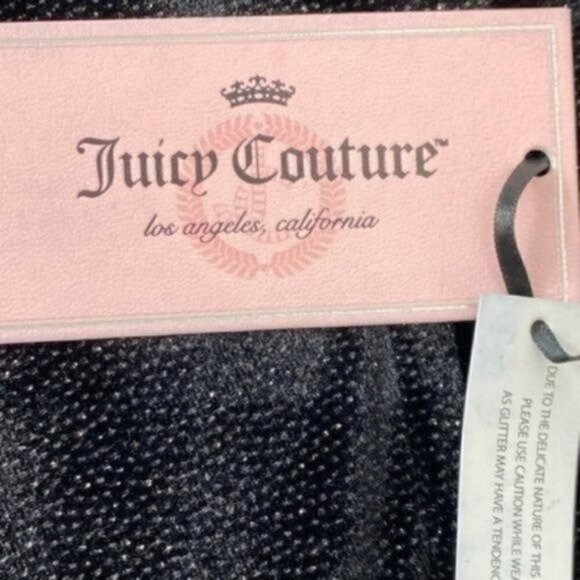 Juicy Couture full zip Jacket 001 black tie size Small New with tags - Picture 7 of 9